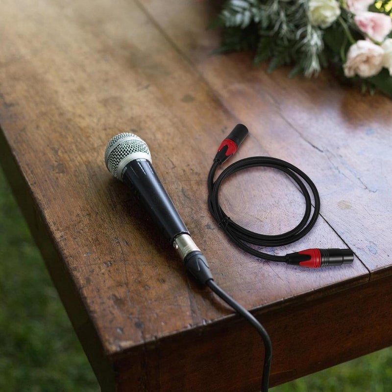 كابل ميكروفون ميكينونا XLR 1 متر، كابل صوتي متوازن محمي بدرع من سبائك الزنك الأحمر - Image 5